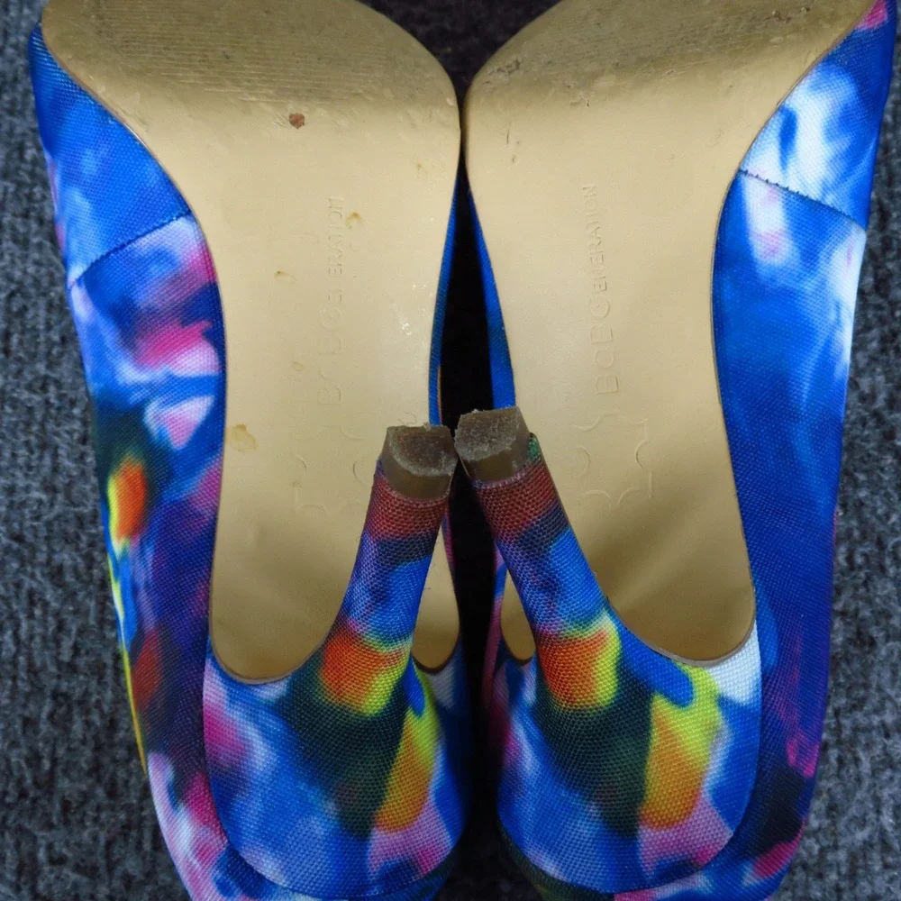 BCBGeneration Gaminkh Women Pump Size‎ 6B Dress Wedding Blue Abstract Floral